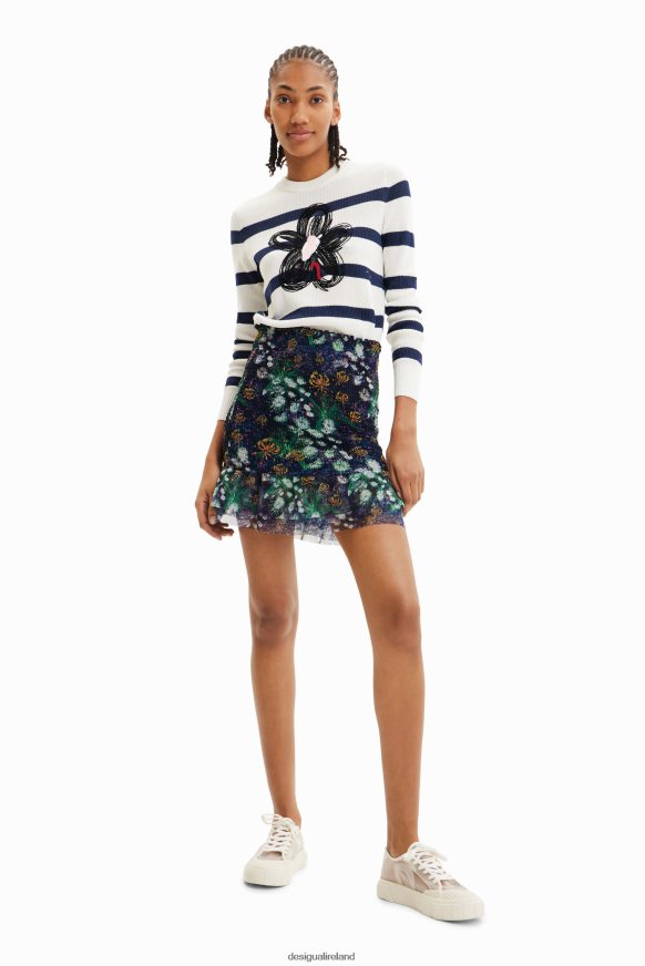 Desigual Women Striped flower pullover Clothing PFVZ0B307