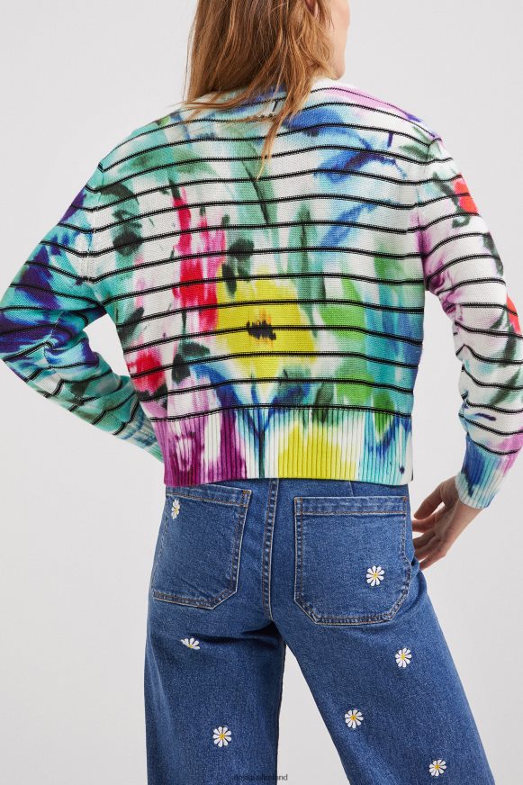Desigual Women Stripy tie-dye floral jumper Clothing PFVZ0B1024