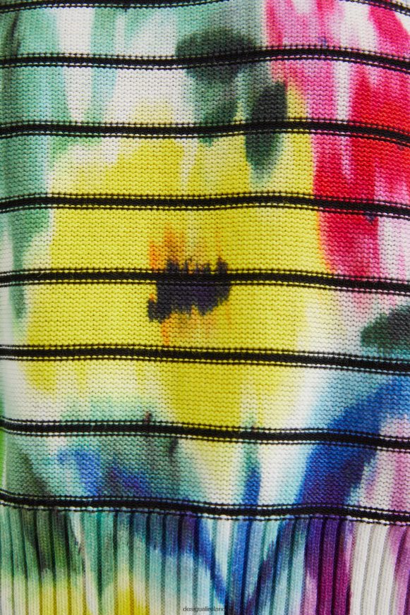 Desigual Women Stripy tie-dye floral jumper Clothing PFVZ0B1024