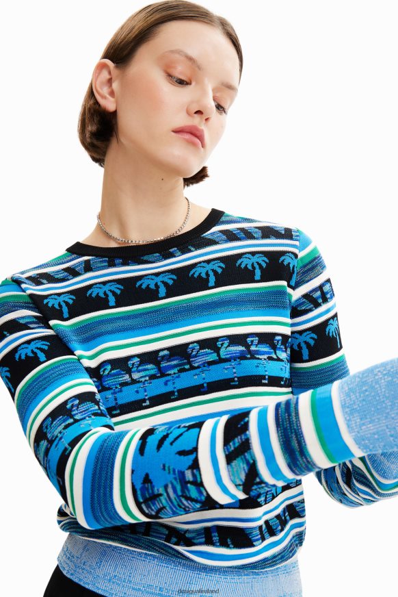 Desigual Women Tropical border pullover Clothing PFVZ0B501