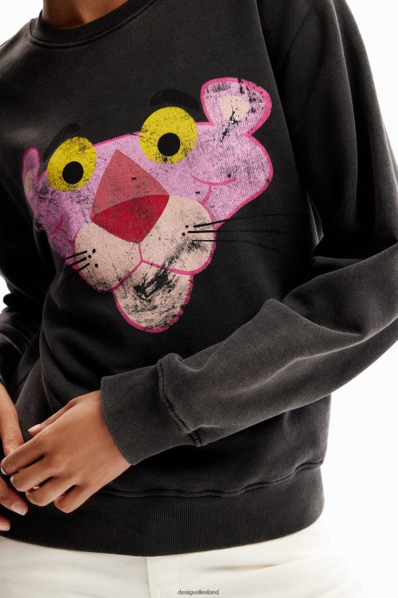 Desigual Women Distressed Pink Panther sweatshirt Clothing PFVZ0B481