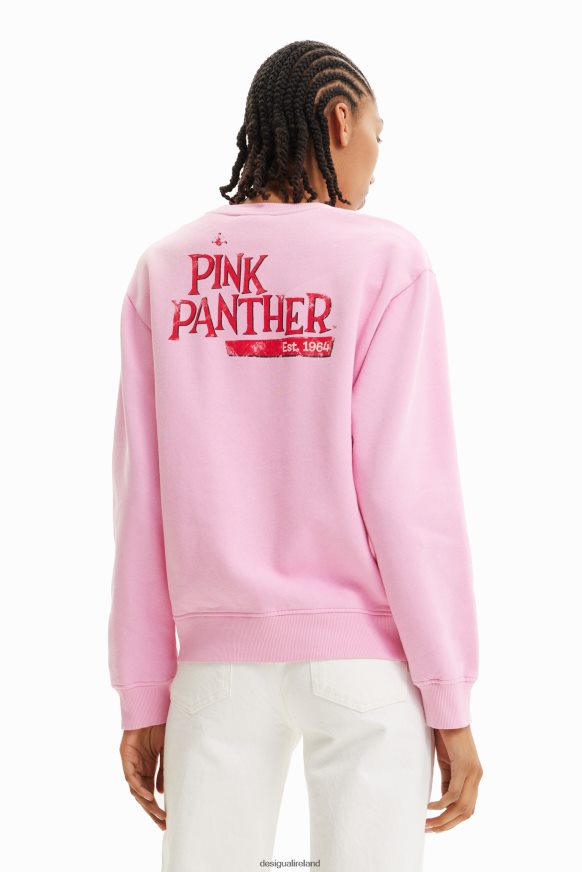 Desigual Women Distressed Pink Panther sweatshirt Clothing PFVZ0B952