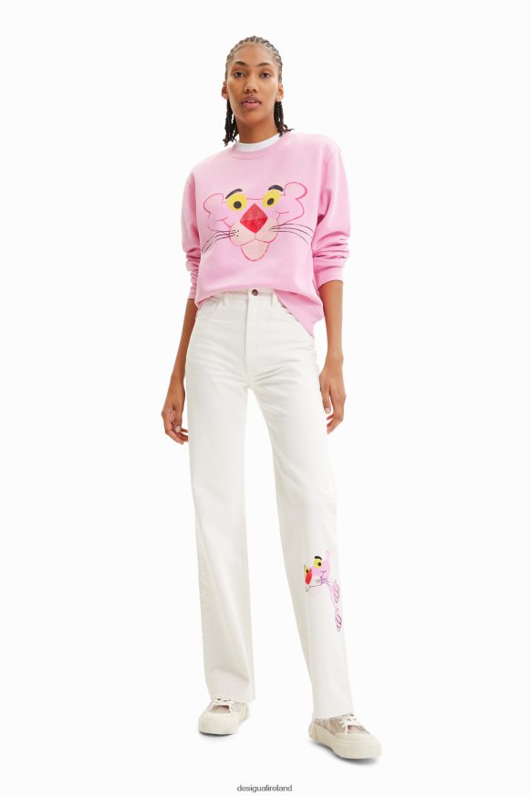 Desigual Women Distressed Pink Panther sweatshirt Clothing PFVZ0B952
