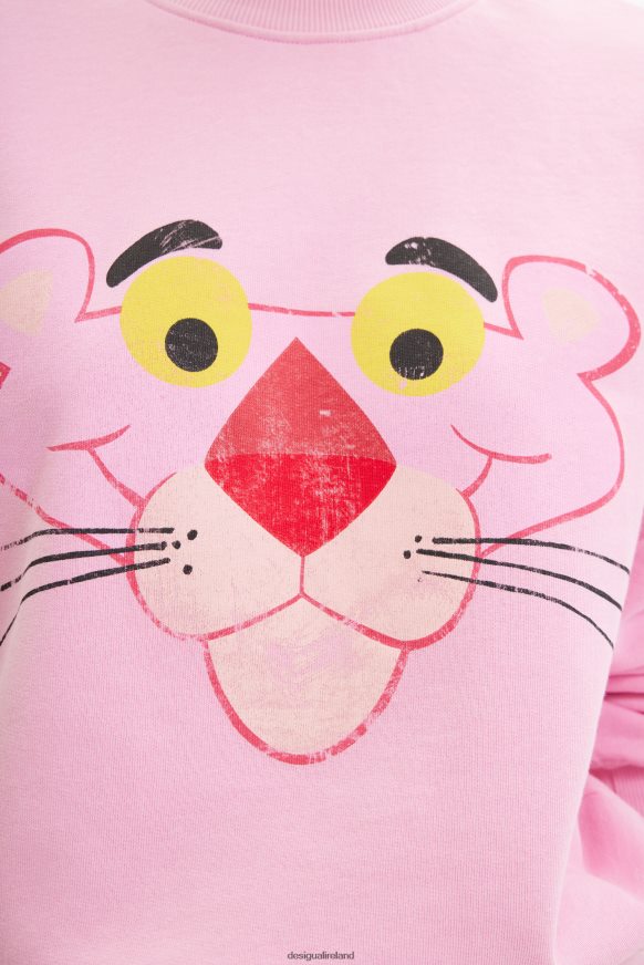 Desigual Women Distressed Pink Panther sweatshirt Clothing PFVZ0B952