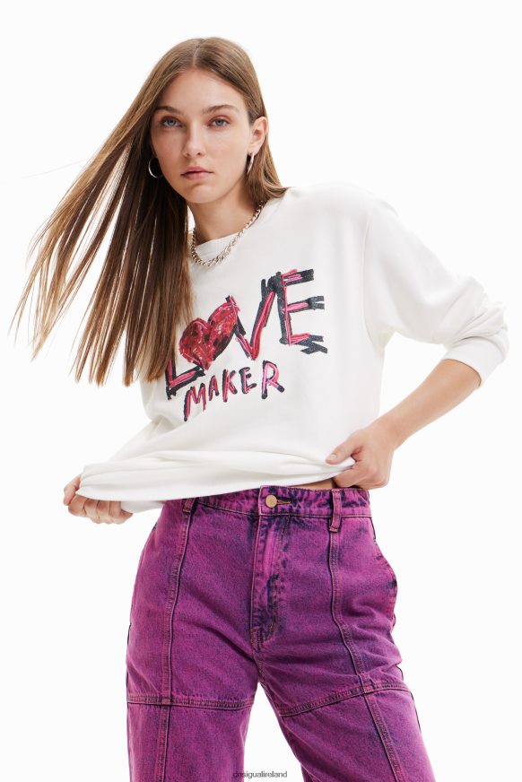 Desigual Women Embroidered message sweatshirt Clothing PFVZ0B631