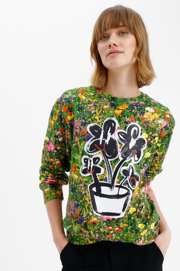 Desigual Women Floral plant sweatshirt Clothing PFVZ0B292