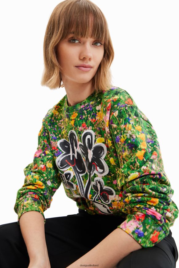 Desigual Women Floral plant sweatshirt Clothing PFVZ0B292