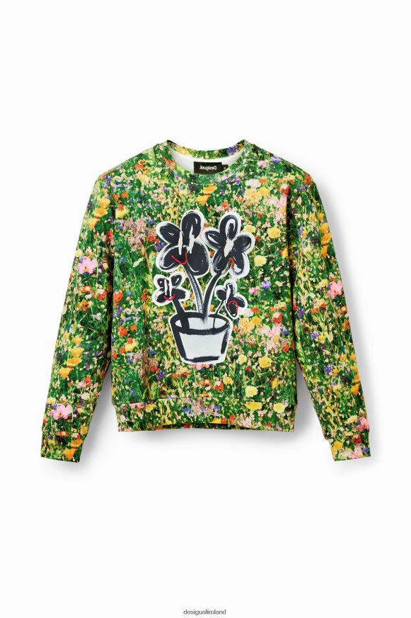 Desigual Women Floral plant sweatshirt Clothing PFVZ0B292