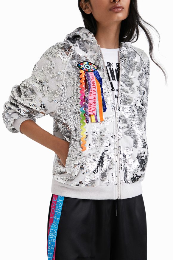 Desigual Women Johnson Hartig sequined hoodie Clothing PFVZ0B1098