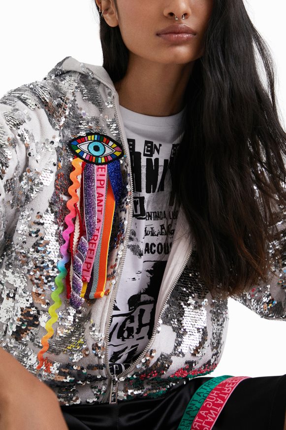 Desigual Women Johnson Hartig sequined hoodie Clothing PFVZ0B1098