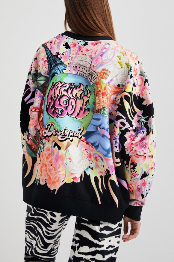 Desigual Women Oversized plush sweatshirt Clothing PFVZ0B461