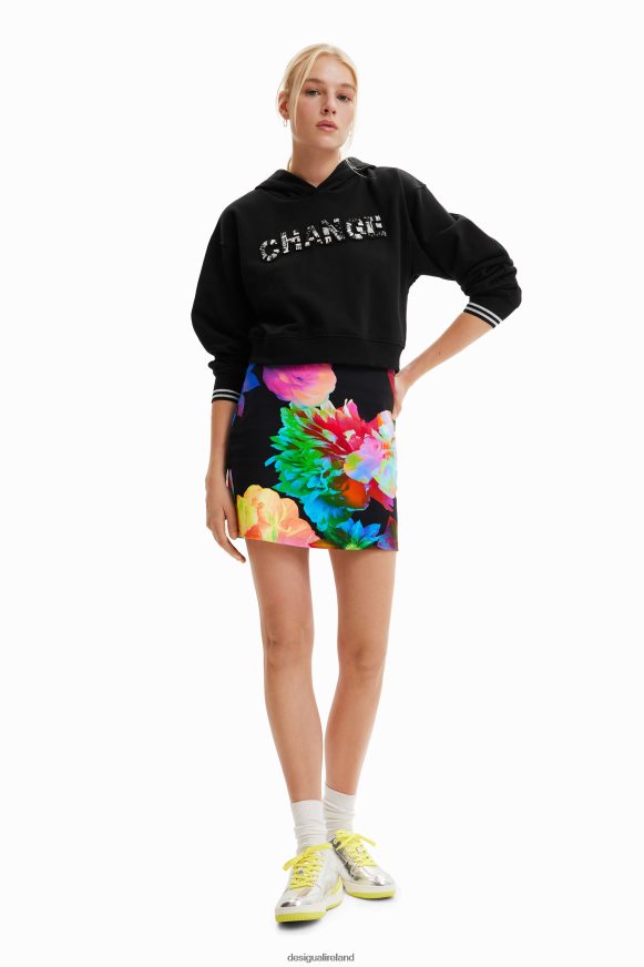 Desigual Women Short ''Change'' patch hoodie Clothing PFVZ0B568