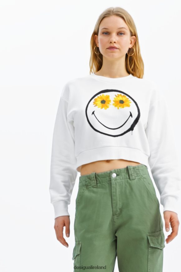 Desigual Women Short Smiley sweatshirt Clothing PFVZ0B525