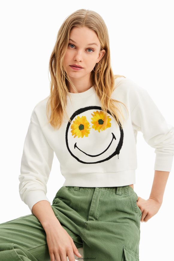 Desigual Women Short Smiley sweatshirt Clothing PFVZ0B525