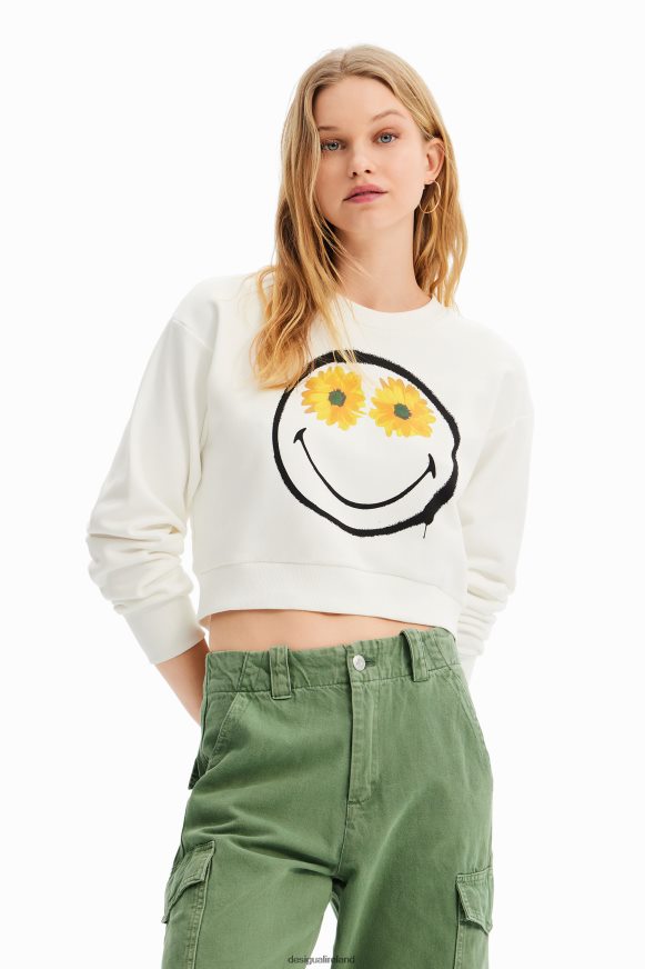 Desigual Women Short Smiley sweatshirt Clothing PFVZ0B525