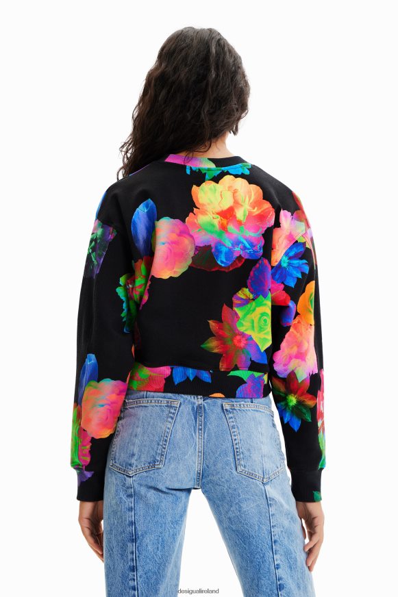 Desigual Women Short floral hand sweatshirt Clothing PFVZ0B651