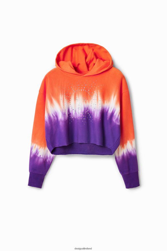 Desigual Women Short tie-dye rhinestone hoodie Clothing PFVZ0B458