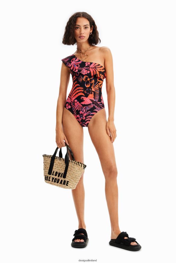 Desigual Women Asymmetric ruffle swimsuit Clothing PFVZ0B354