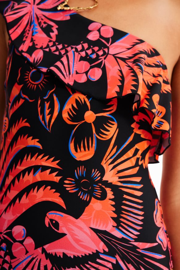 Desigual Women Asymmetric ruffle swimsuit Clothing PFVZ0B354