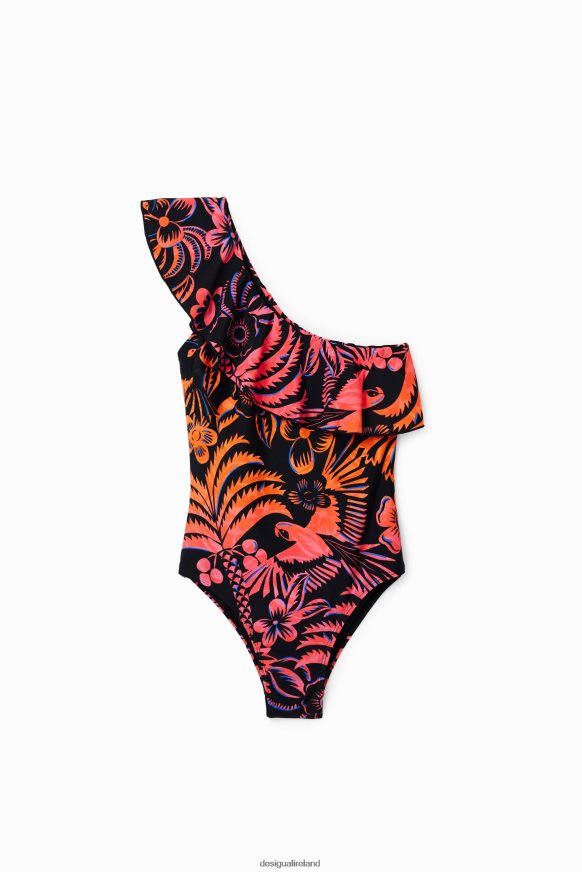 Desigual Women Asymmetric ruffle swimsuit Clothing PFVZ0B354