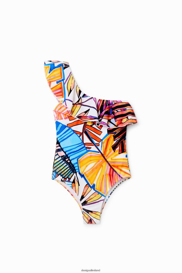 Desigual Women Asymmetric ruffle swimsuit Clothing PFVZ0B405