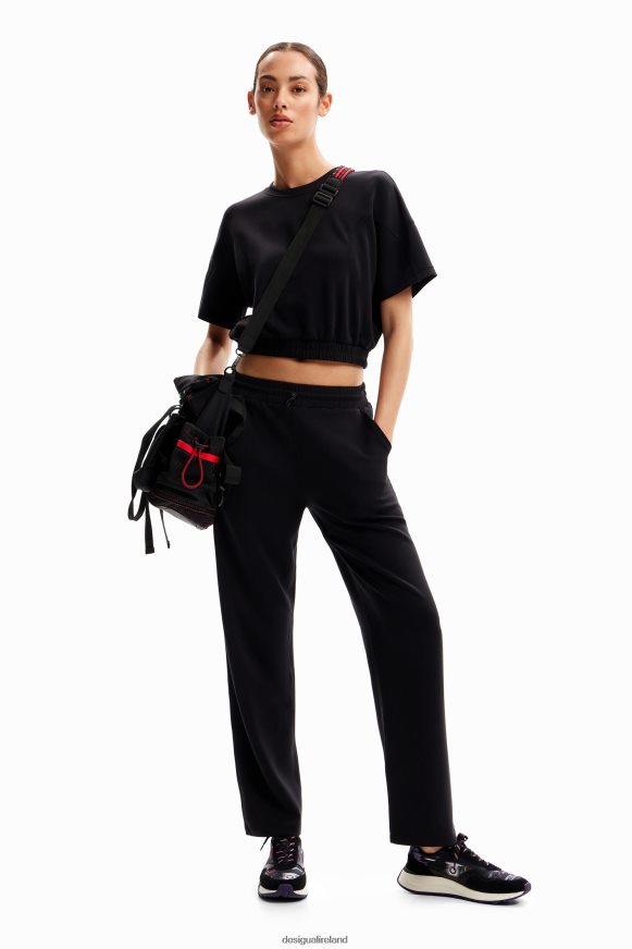 Desigual Women Baggy cropped sport T-shirt Clothing PFVZ0B255