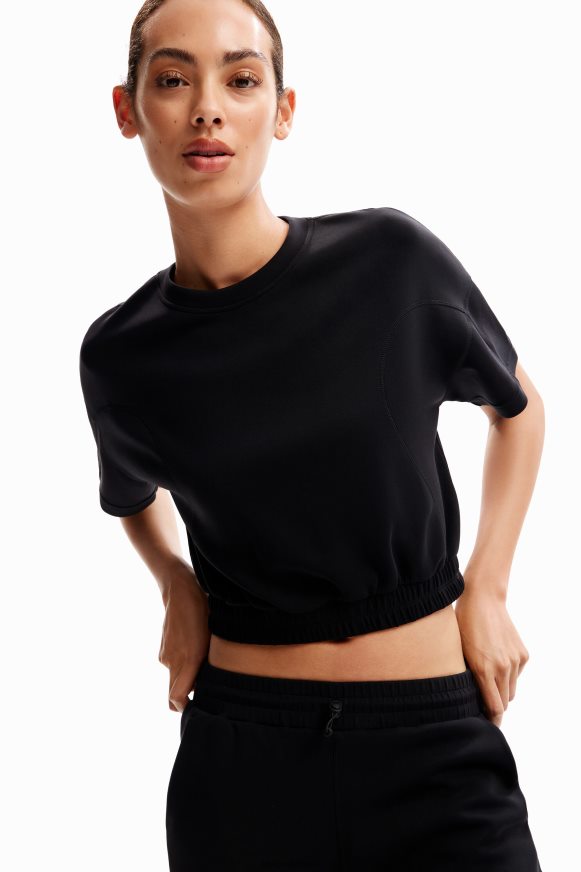 Desigual Women Baggy cropped sport T-shirt Clothing PFVZ0B255