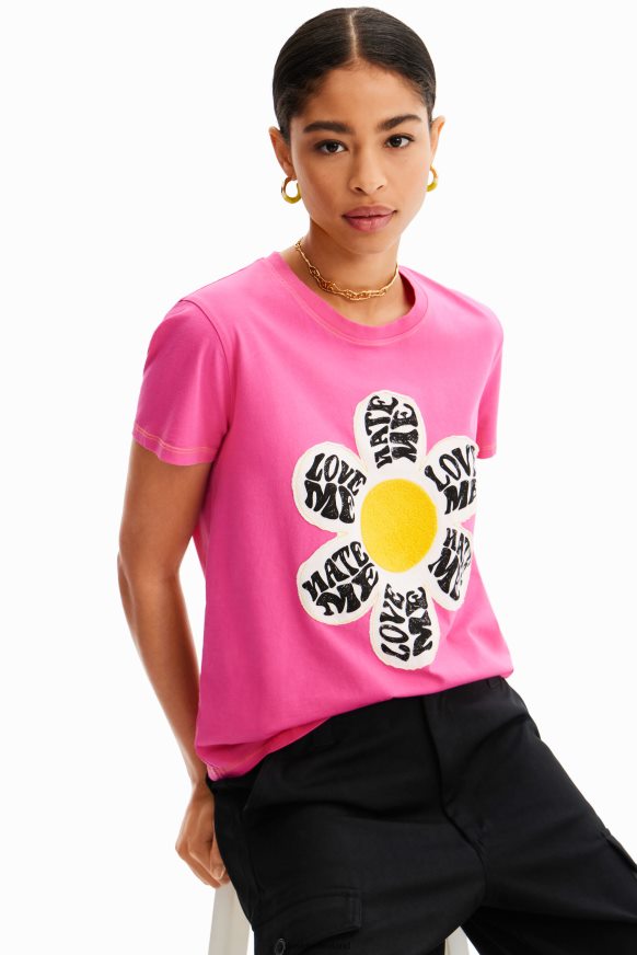 Desigual Women Daisy patch T-shirt Clothing PFVZ0B938