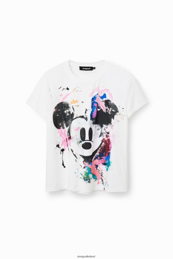 Desigual Women Disney's Mickey Mouse arty T-shirt Clothing PFVZ0B483