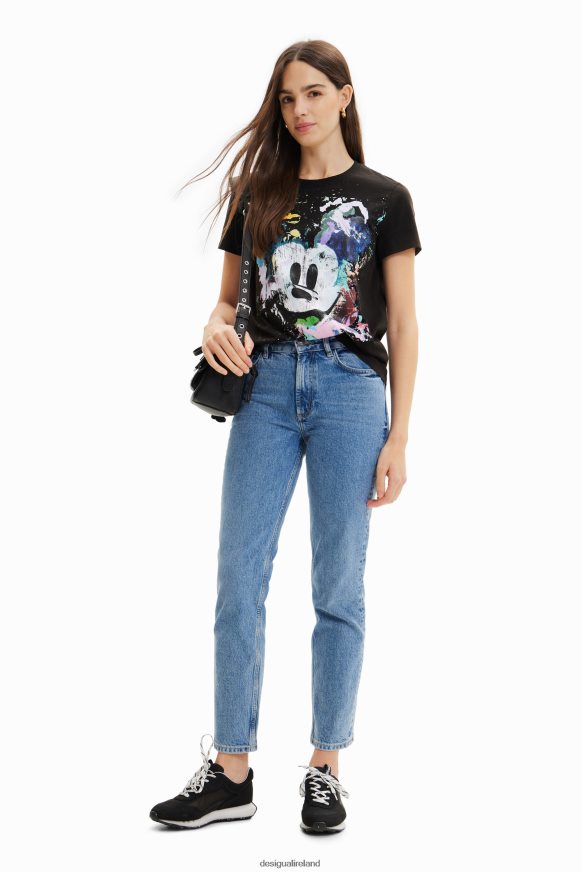 Desigual Women Disney's Mickey Mouse arty T-shirt Clothing PFVZ0B877