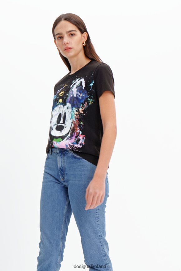 Desigual Women Disney's Mickey Mouse arty T-shirt Clothing PFVZ0B877
