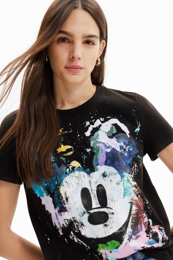 Desigual Women Disney's Mickey Mouse arty T-shirt Clothing PFVZ0B877