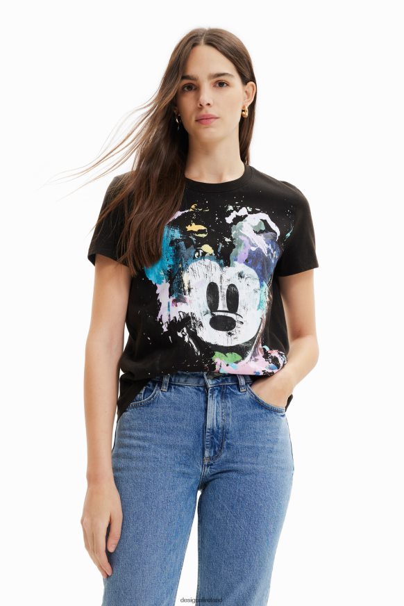 Desigual Women Disney's Mickey Mouse arty T-shirt Clothing PFVZ0B877