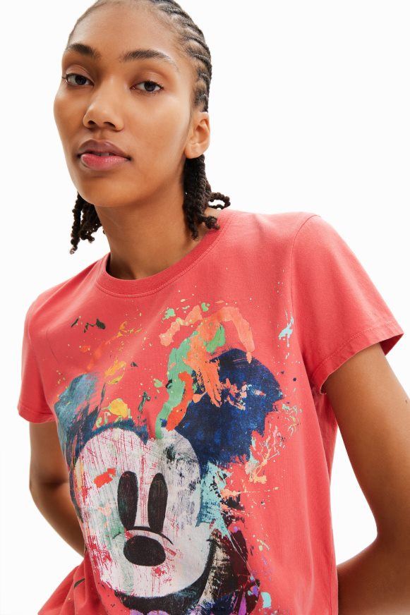 Desigual Women Disney's Mickey Mouse arty T-shirt Clothing PFVZ0B901