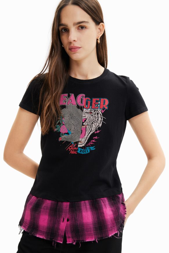 Desigual Women Double-layer rocker T-shirt Clothing PFVZ0B868