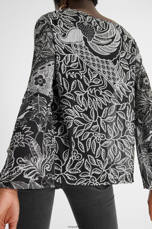 Desigual Women Flounced mandalas T-shirt Clothing PFVZ0B1097