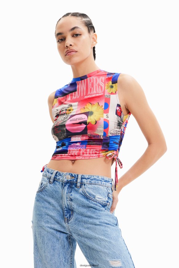 Desigual Women Gathered collage T-shirt Clothing PFVZ0B578