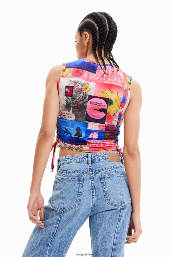 Desigual Women Gathered collage T-shirt Clothing PFVZ0B578