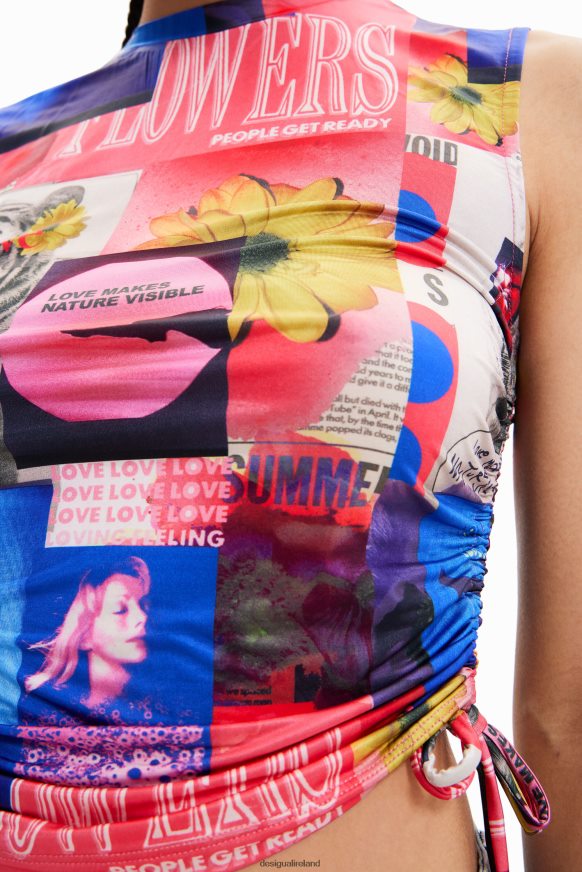 Desigual Women Gathered collage T-shirt Clothing PFVZ0B578