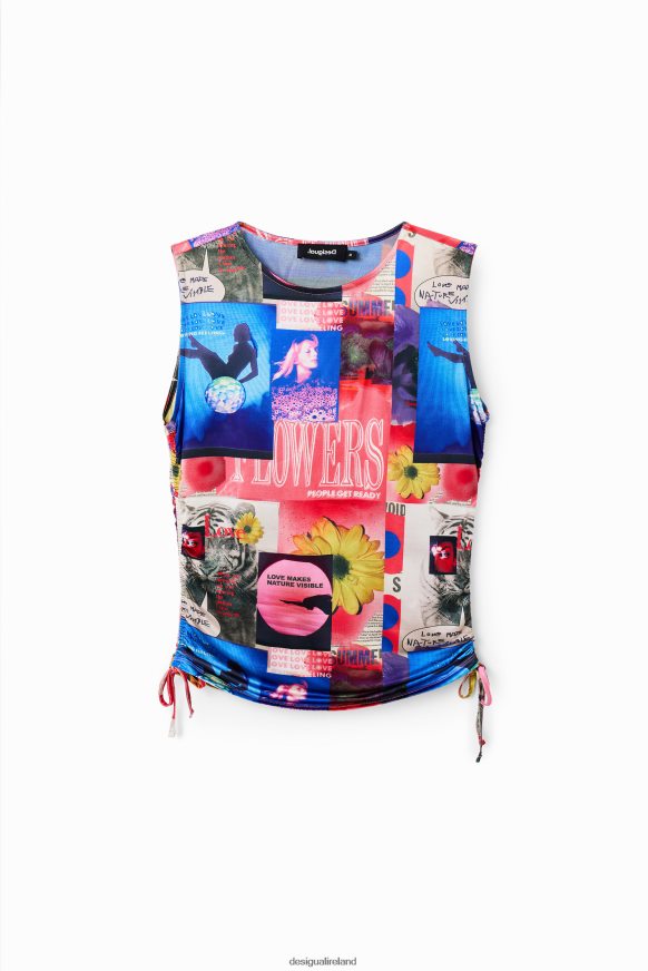 Desigual Women Gathered collage T-shirt Clothing PFVZ0B578