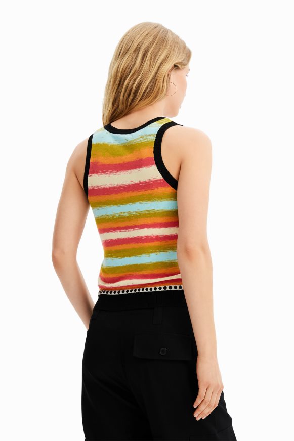 Desigual Women Knit borders T-shirt Clothing PFVZ0B429
