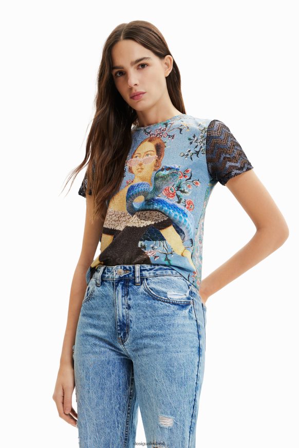 Desigual Women Knit collage T-shirt Clothing PFVZ0B858