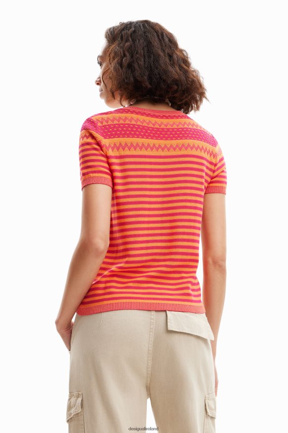 Desigual Women Knit flower T-shirt Clothing PFVZ0B294