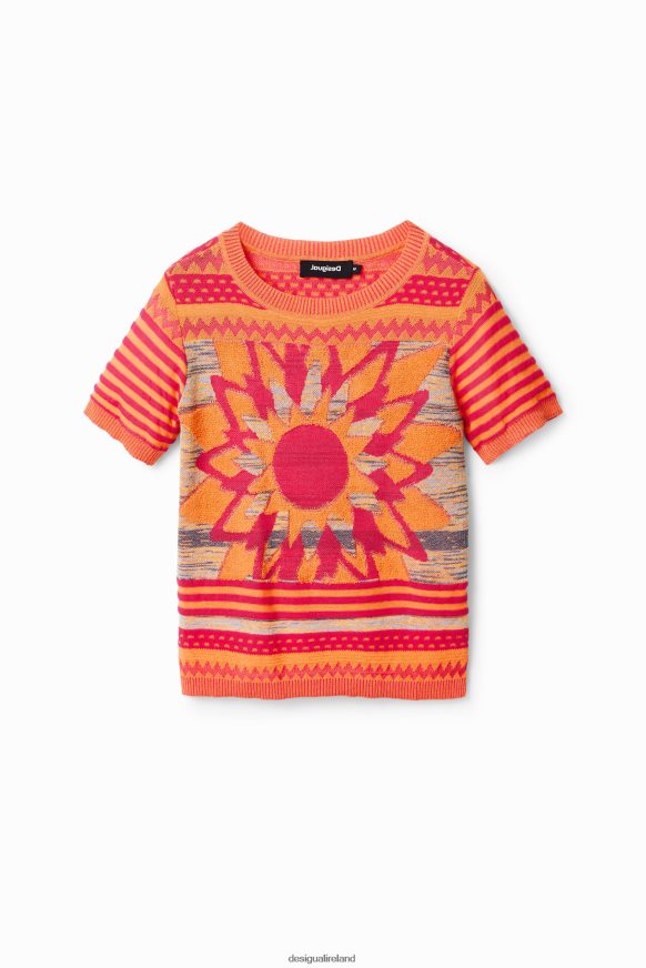 Desigual Women Knit flower T-shirt Clothing PFVZ0B294