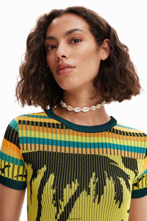 Desigual Women Knit landscape T-shirt Clothing PFVZ0B889