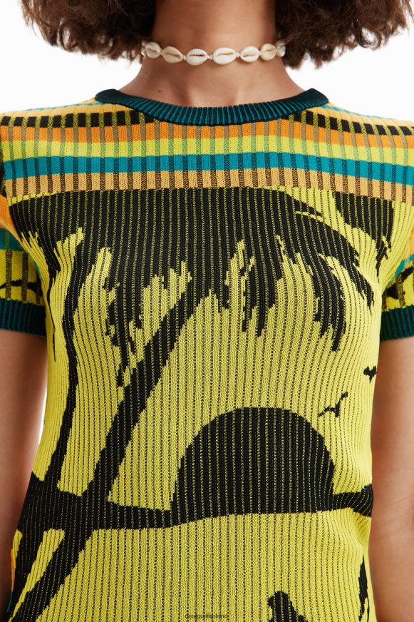 Desigual Women Knit landscape T-shirt Clothing PFVZ0B889