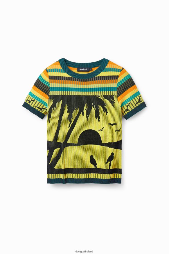 Desigual Women Knit landscape T-shirt Clothing PFVZ0B889