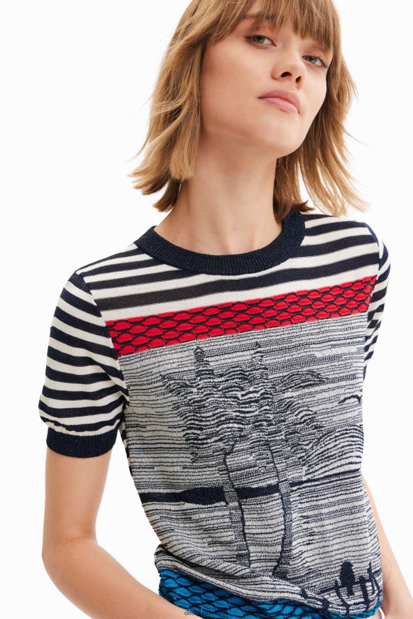 Desigual Women Knit sailor T-shirt Clothing PFVZ0B1001