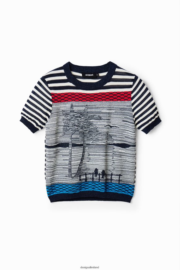 Desigual Women Knit sailor T-shirt Clothing PFVZ0B1001