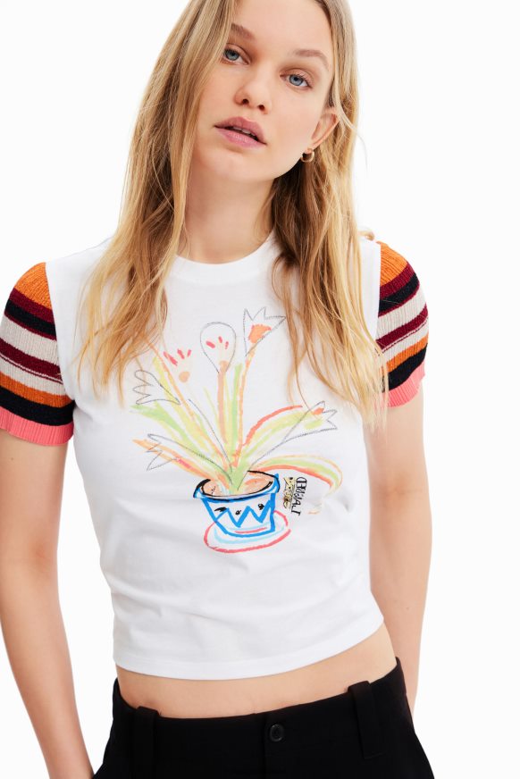 Desigual Women Knit striped T-shirt Clothing PFVZ0B389